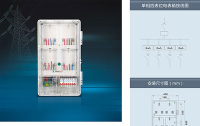 单相四表位电表箱(上下结构)产品型号及配置，南腾电表箱分享