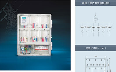 单相六表位电表箱(上下结构)产品型号及配置，南腾电表箱分享